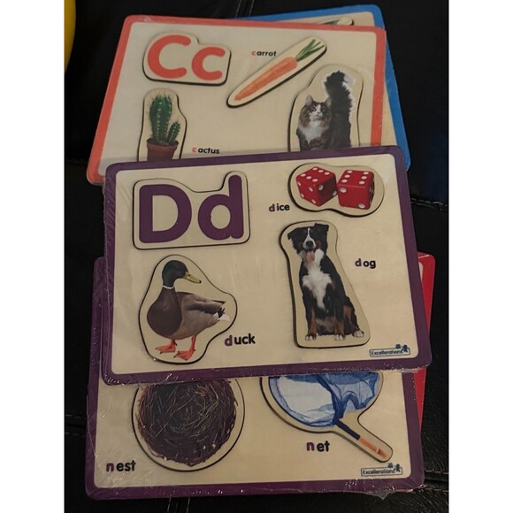 New Alphabet Puzzle Set of 26 with 2 Anti-Slide Puzzle Storage Racks - Picture 4 of 5